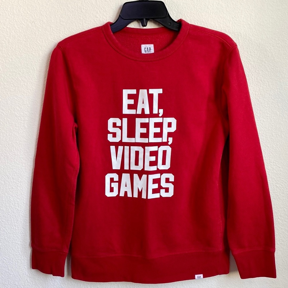 GAP Big Boys’ Red “Eat, Sleep, Video Games” Sweatshirt Size XX-Large